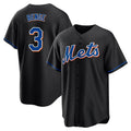 Odoa NY.Mets #3 Carson Benge Player Black Replica Home Game Stitched Jerseys