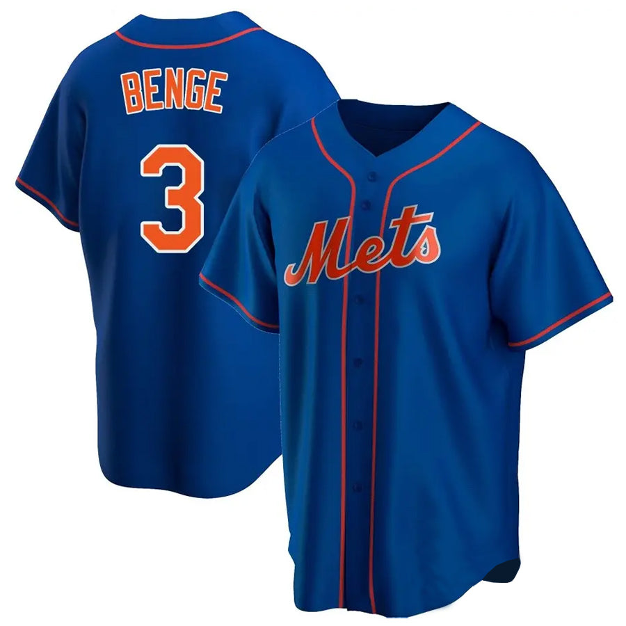 Odoa NY.Mets #3 Carson Benge Player Royal Home Game Stitched Jerseys
