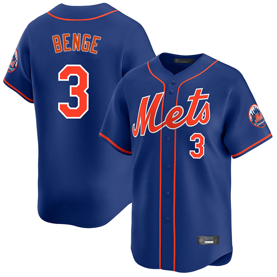 Odoa NY.Mets #3 Carson Benge Player Royal Home Limited Stitched Jerseys