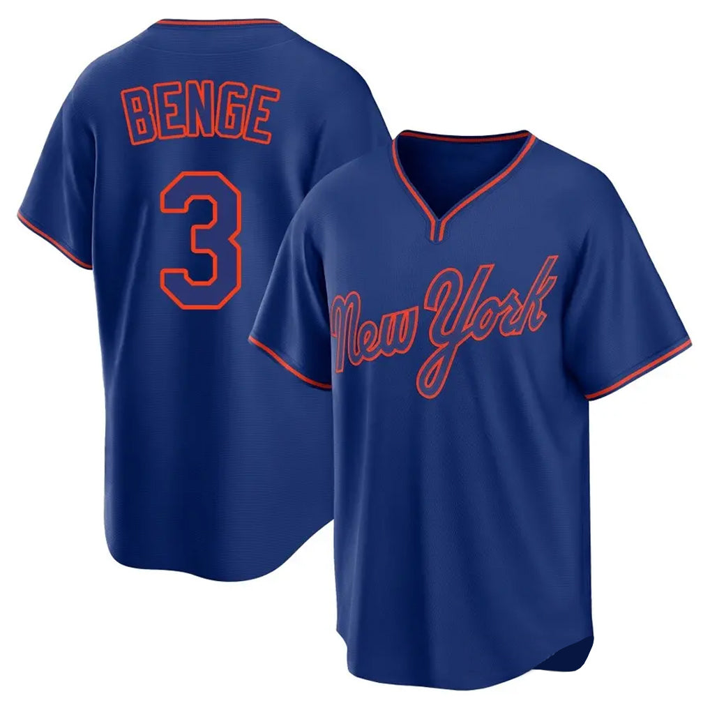 Odoa NY.Mets #3 Carson Benge Player Royal T-shirt Home Game Stitched Jerseys
