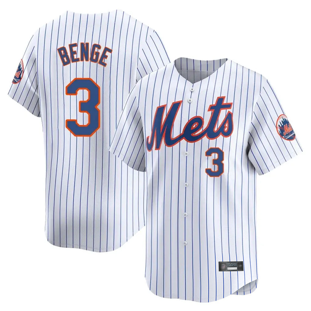 Odoa NY.Mets #3 Carson Benge Player White Home Replica Stitched Jerseys