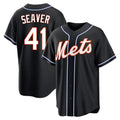 Odoa NY.Mets #41 Tom Seaver Player Black Fashion Out Game Stitched Jerseys