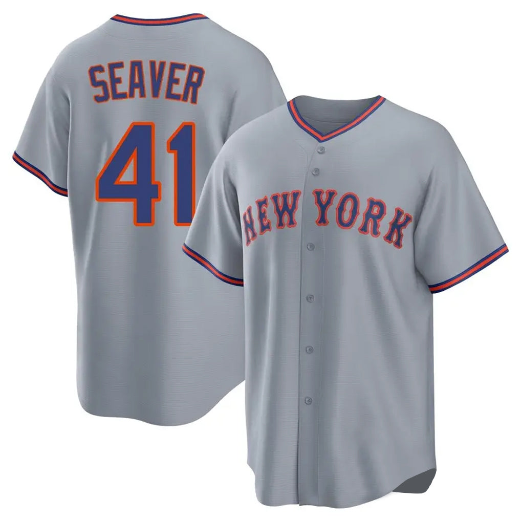 Odoa NY.Mets #41 Tom Seaver Player Gray Road Home Game Stitched Jerseys