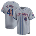 Odoa NY.Mets #41 Tom Seaver Player Gray Road Limited Home Stitched Jerseys