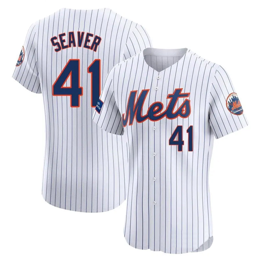 Odoa NY.Mets #41 Tom Seaver Player White Home Limited Elite Stitched Jerseys