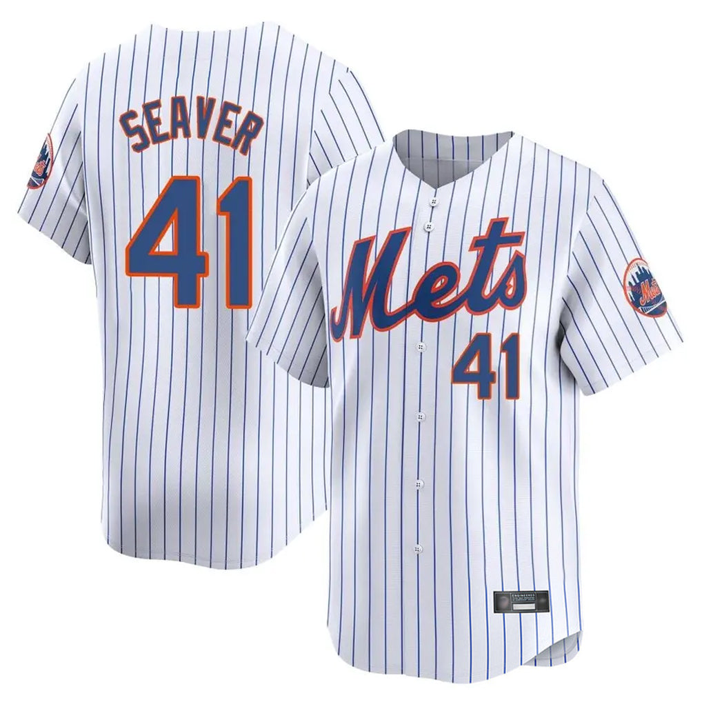 Odoa NY.Mets #41 Tom Seaver Player White Home Replica Stitched Jerseys