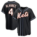 Odoa NY.Mets #4 Francisco Alvarez Player Black Fashion Out Game Stitched Jerseys