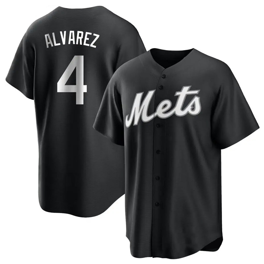 Odoa NY.Mets #4 Francisco Alvarez Player Black Home Game Stitched Jerseys