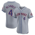 Odoa NY.Mets #4 Francisco Alvarez Player Gray Road Limited Elite Home Stitched Jerseys