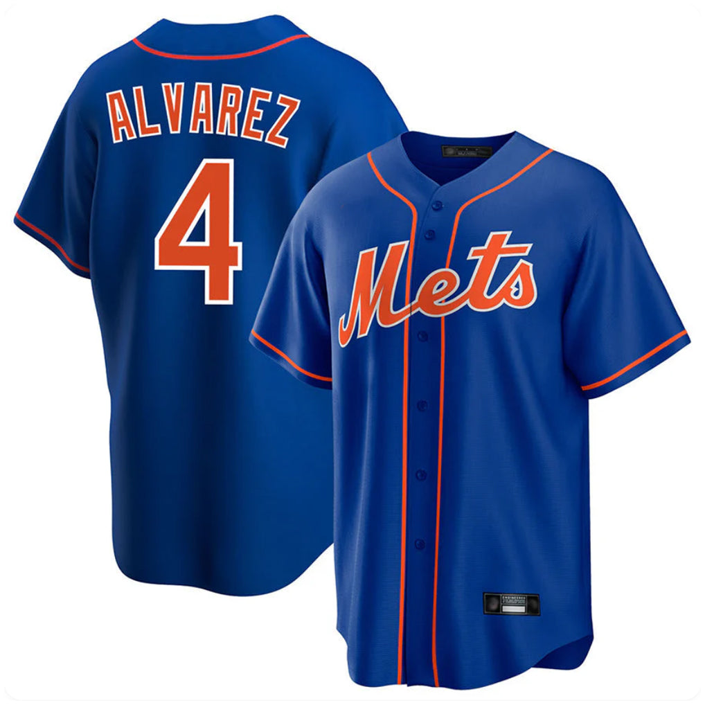 Odoa NY.Mets #4 Francisco Alvarez Player Royal Home Game Stitched Jerseys