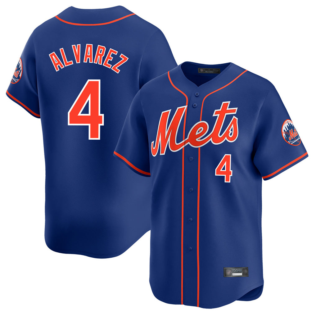 Odoa NY.Mets #4 Francisco Alvarez Player Royal Home Limited Stitched Jerseys