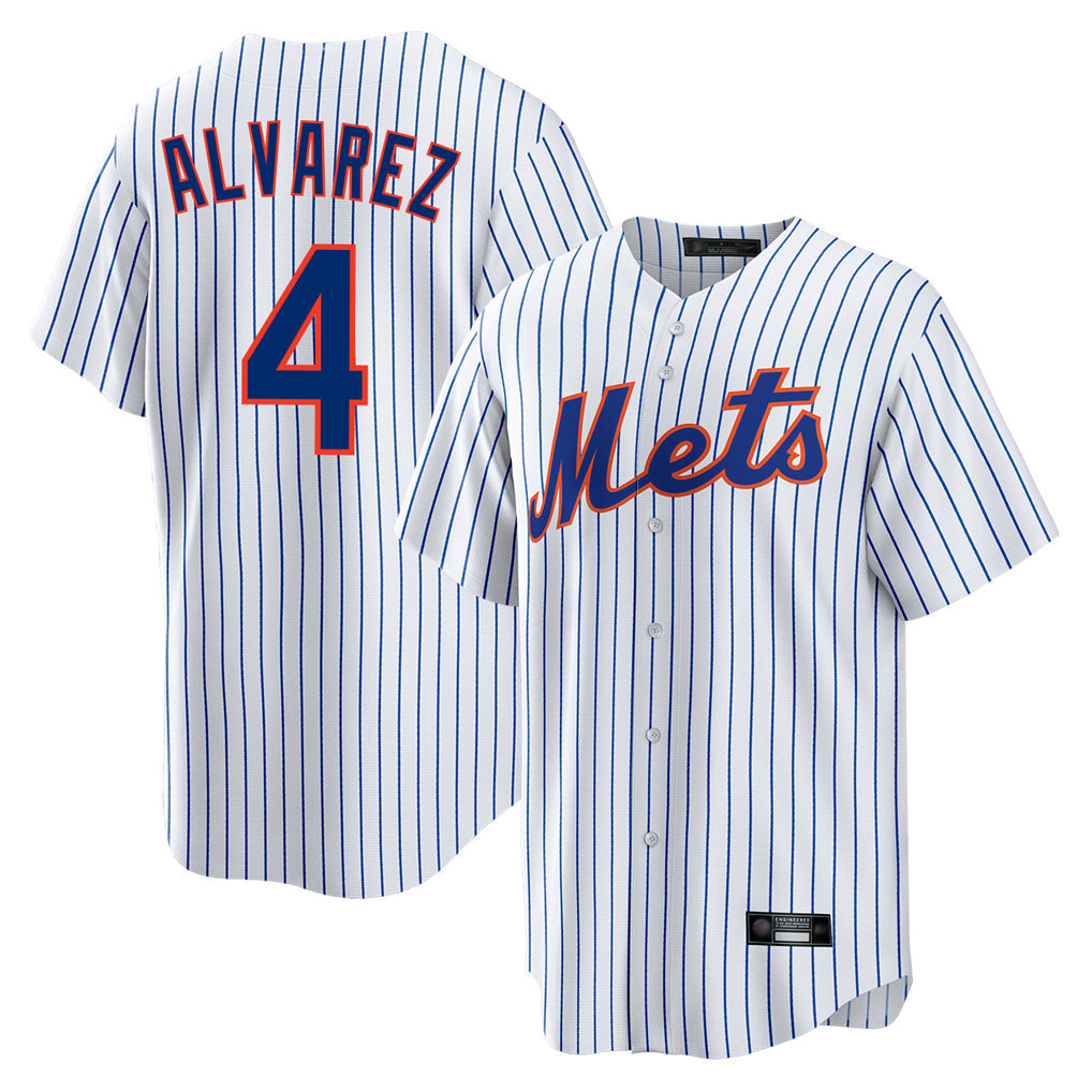 Odoa NY.Mets #4 Francisco Alvarez Player White Home Game Stitched Jerseys