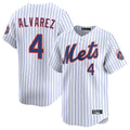 Odoa NY.Mets #4 Francisco Alvarez Player White Home Replica Stitched Jerseys