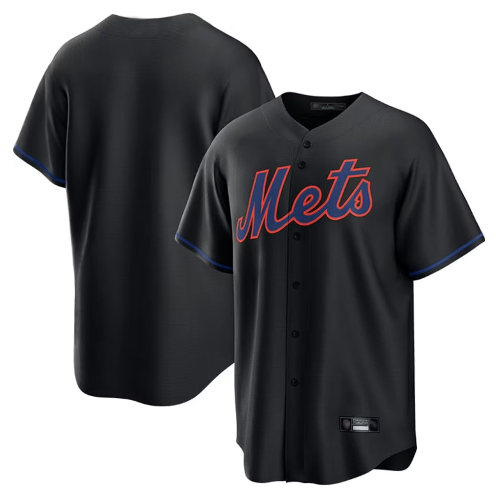 Odoa NY.Mets Blank Player Black Alternate Home Game Stitched Jerseys
