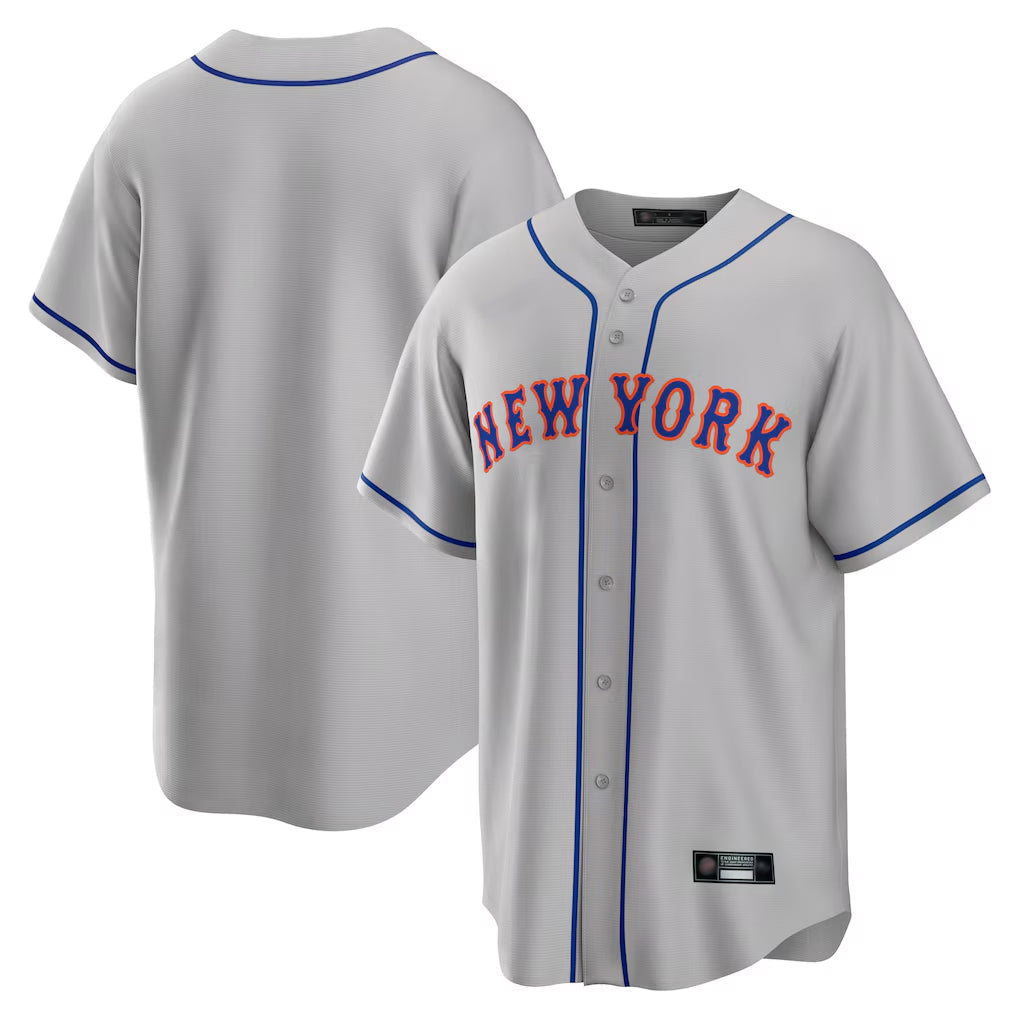 Odoa NY.Mets Blank Player Gray Road Home Game Stitched Jerseys