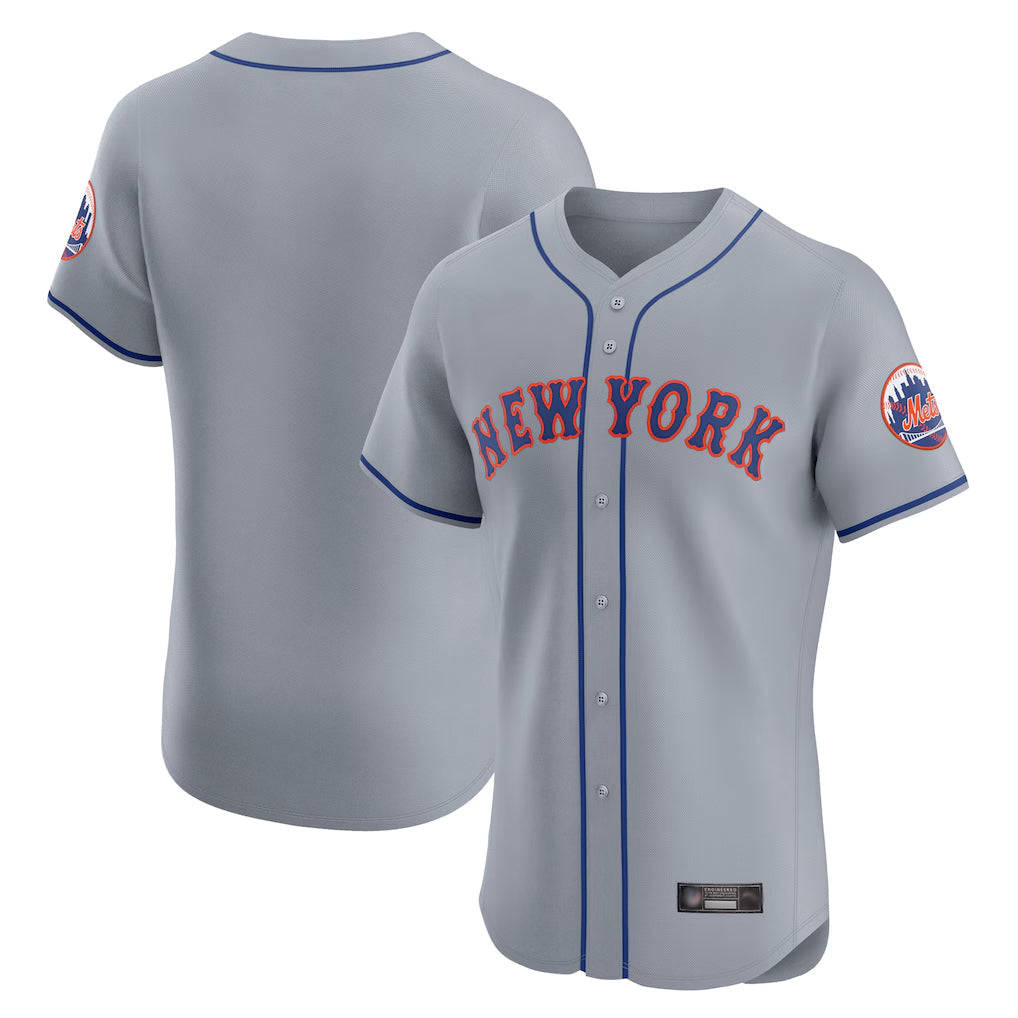 Odoa NY.Mets Blank Player Gray Road Limited Elite Home Stitched Jerseys
