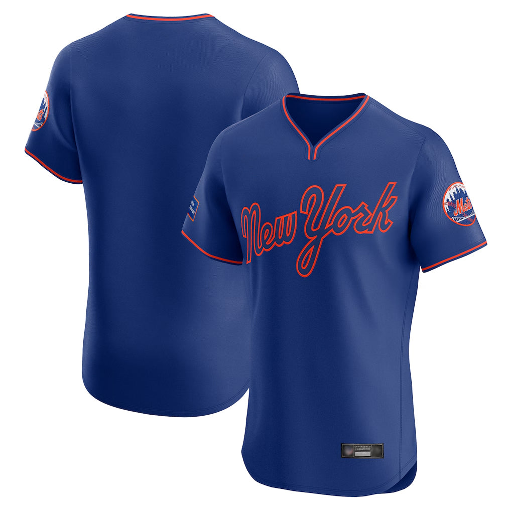 Odoa NY.Mets Blank Player Royal T-shirt Home Limited Elite Stitched Jerseys