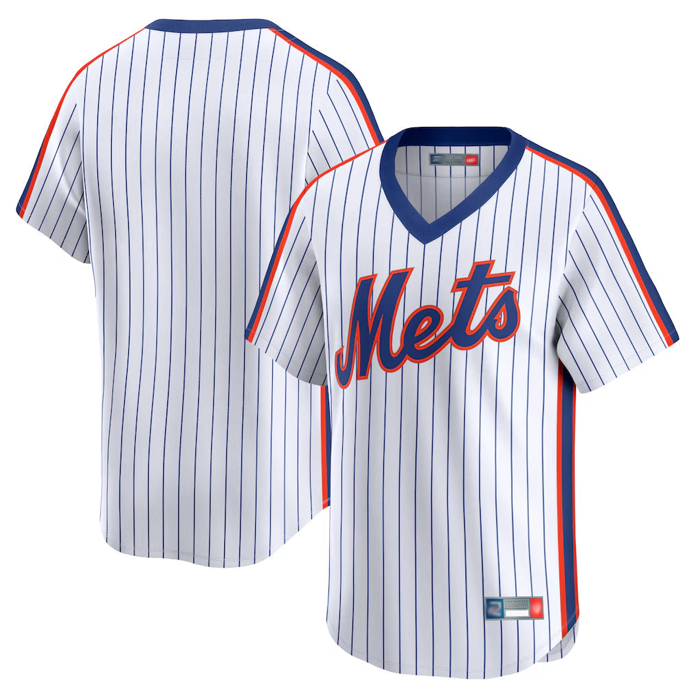 Odoa NY.Mets Blank Player White Cooperstown Collection T-shirt Game Stitched Jerseys