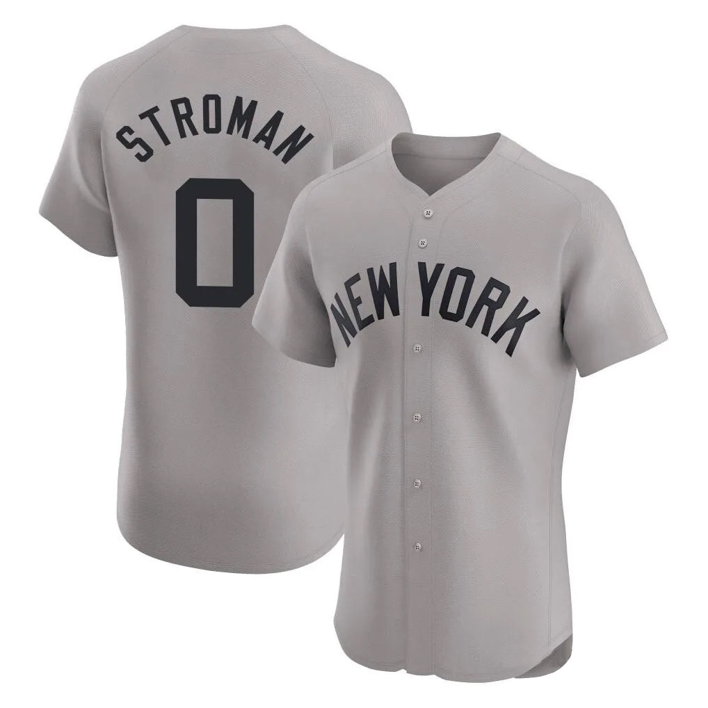 Odoa NY.Yankees #0 Marcus Stroman Player Gray Limited Elite Home Stitched Jerseys