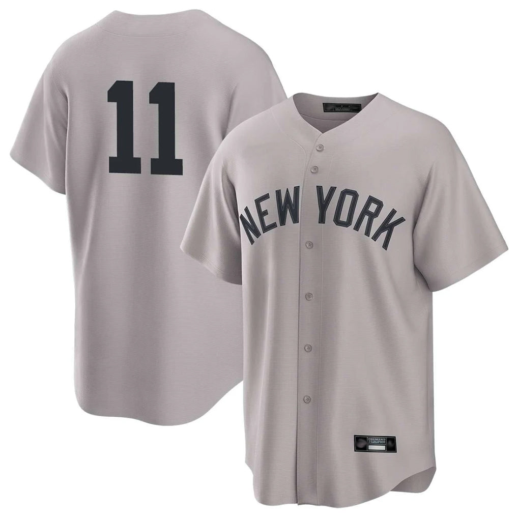 Odoa NY.Yankees #11 Anthony Volpe Player Gray Game Home Stitched Jerseys