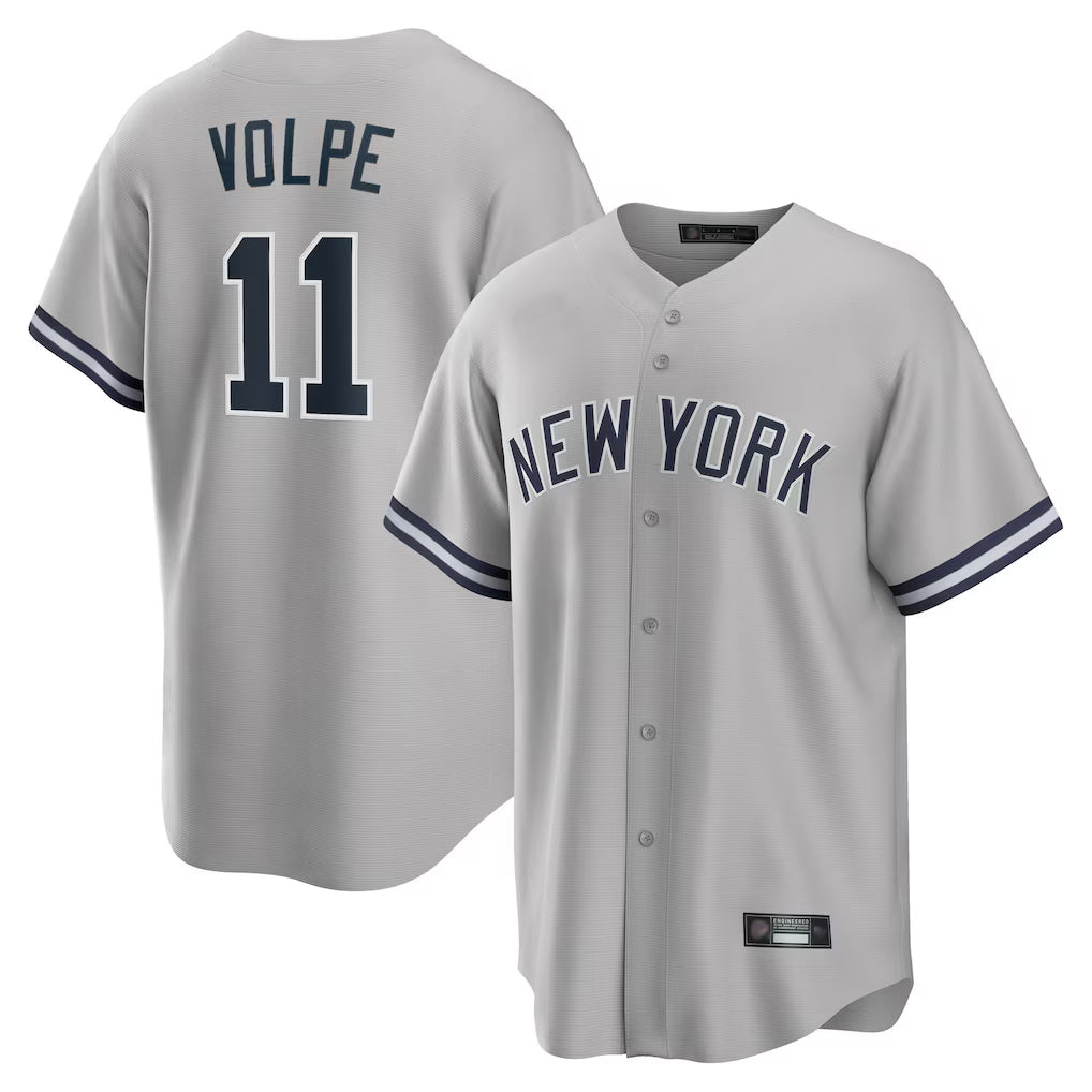 Odoa NY.Yankees #11 Anthony Volpe Player Gray Road Game Stitched Jerseys