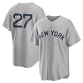 Odoa NY.Yankees #27 Giancarlo Stanton Player Gray Field of Dreams Game Stitched Jerseys