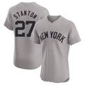 Odoa NY.Yankees #27 Giancarlo Stanton Player Gray Limited Elite Home Stitched Jerseys