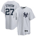 Odoa NY.Yankees #27 Giancarlo Stanton Player White Game Home Stitched Jerseys