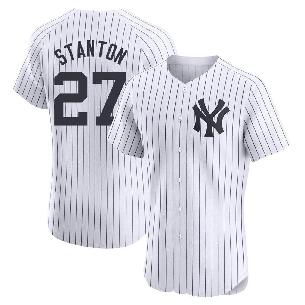 Odoa NY.Yankees #27 Giancarlo Stanton Player White Limited Elite Home Stitched Jerseys