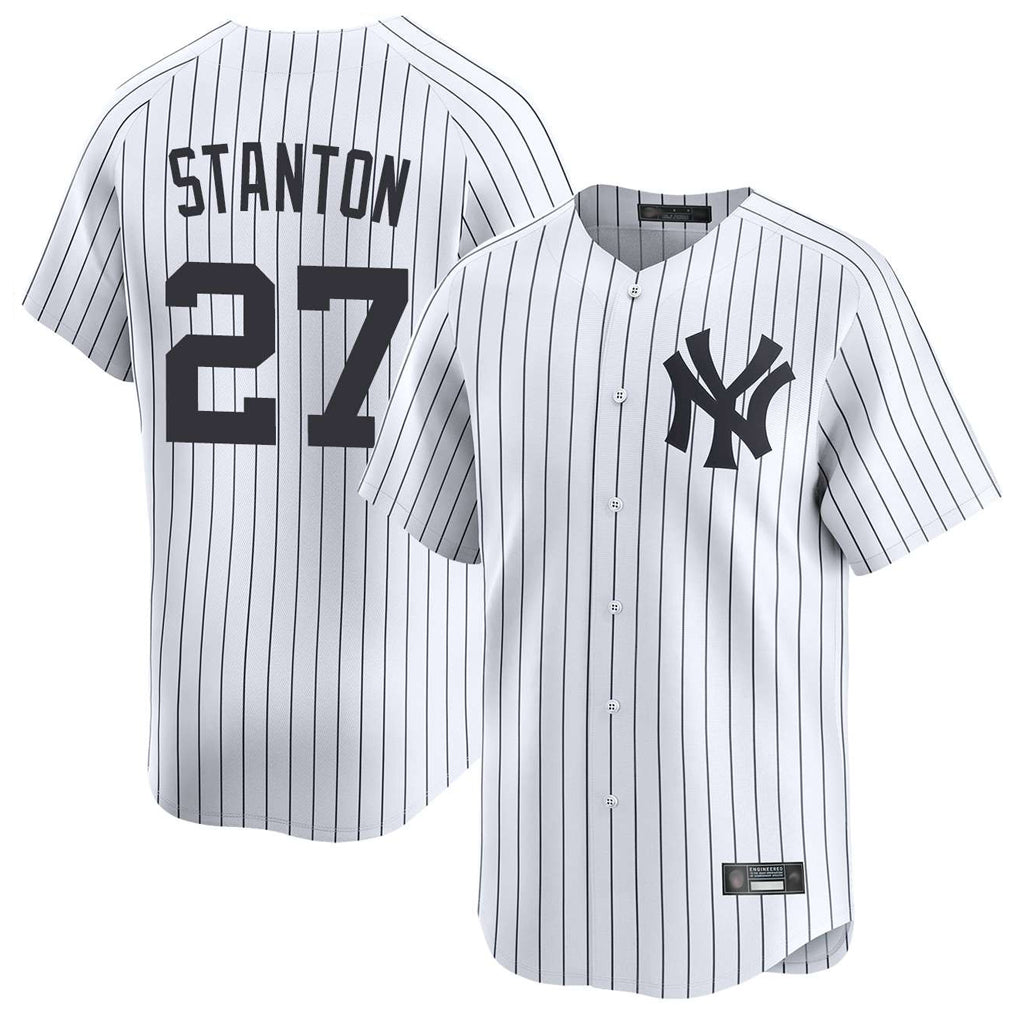 Odoa NY.Yankees #27 Giancarlo Stanton Player White Limited Home Stitched Jerseys