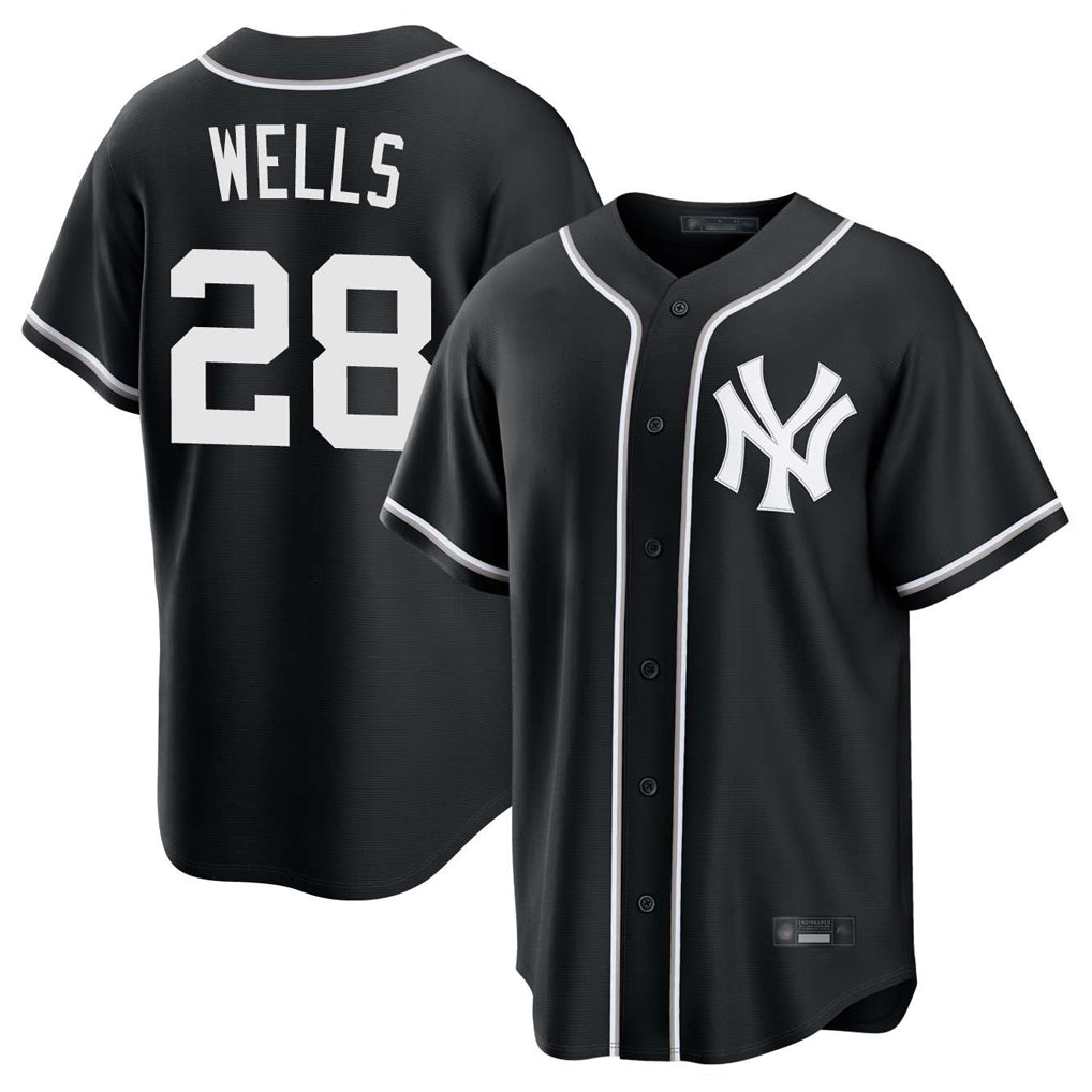 Odoa NY.Yankees #28 Austin Wells Player Black Out Game Home Stitched Jerseys
