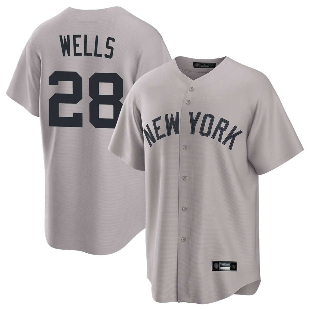 Odoa NY.Yankees #28 Austin Wells Player Gray Game Home Stitched Jerseys