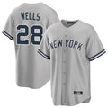 Odoa NY.Yankees #28 Austin Wells Player Gray Road Game Stitched Jerseys