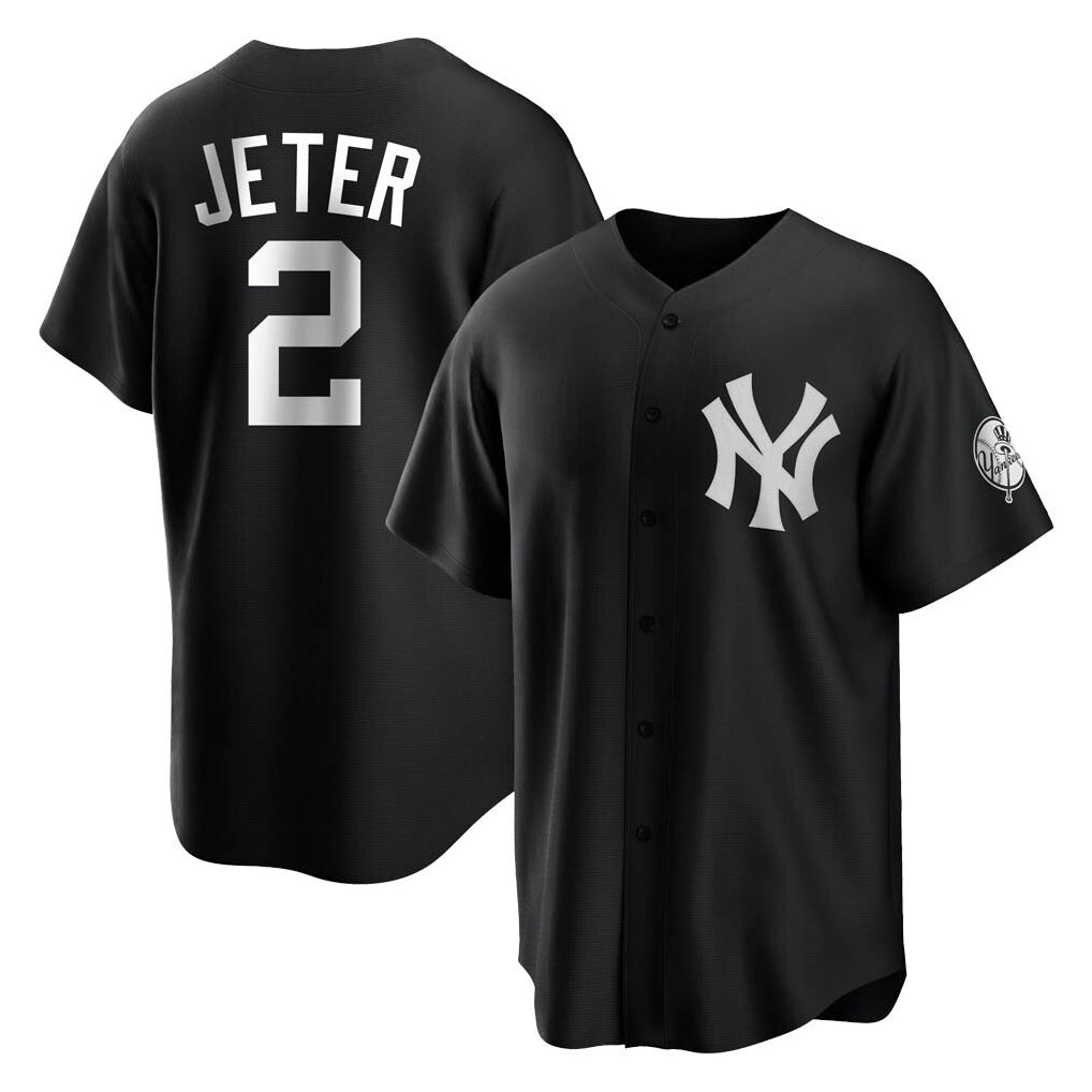 Odoa NY.Yankees #2 Derek Jeter Player Black Game Stitched Jerseys