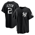 Odoa NY.Yankees #2 Derek Jeter Player Black Game Stitched Jerseys