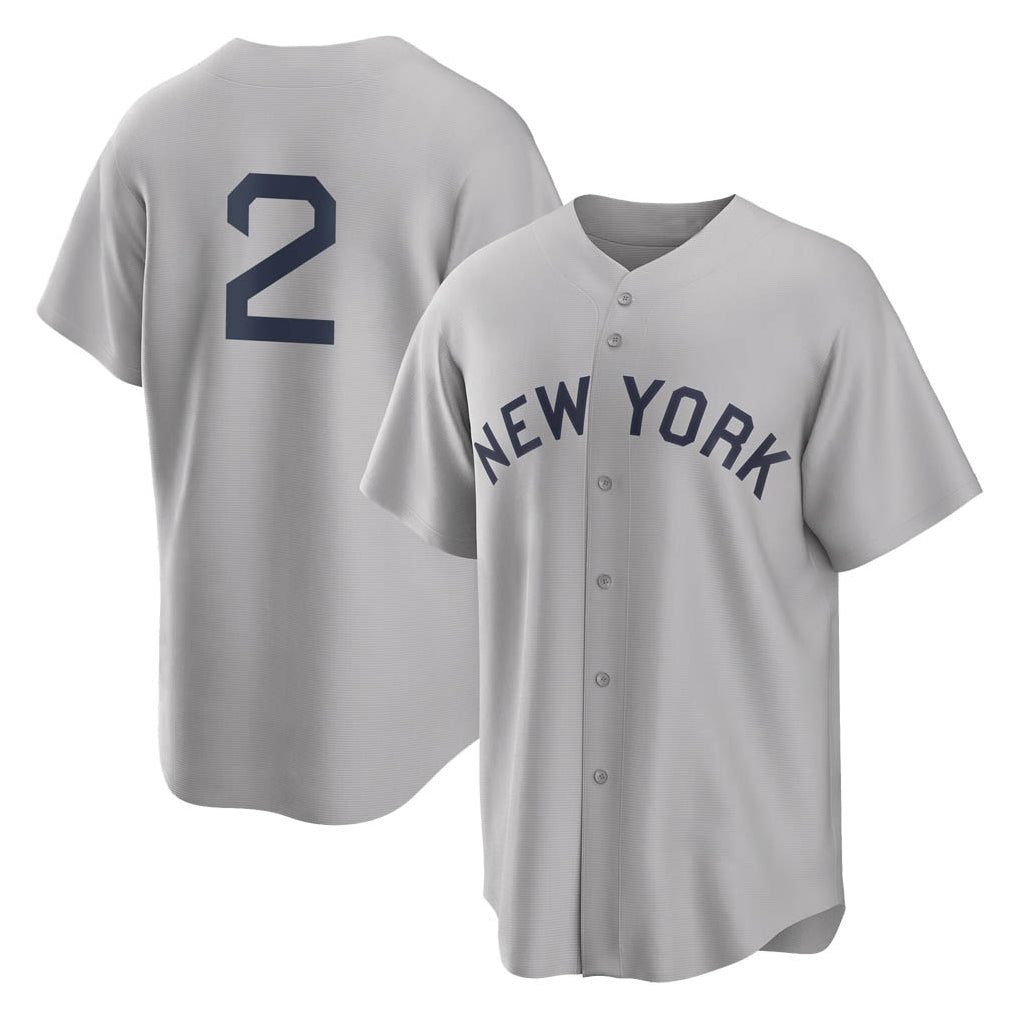 Odoa NY.Yankees #2 Derek Jeter Player Gray Field of Dreams Game Stitched Jerseys