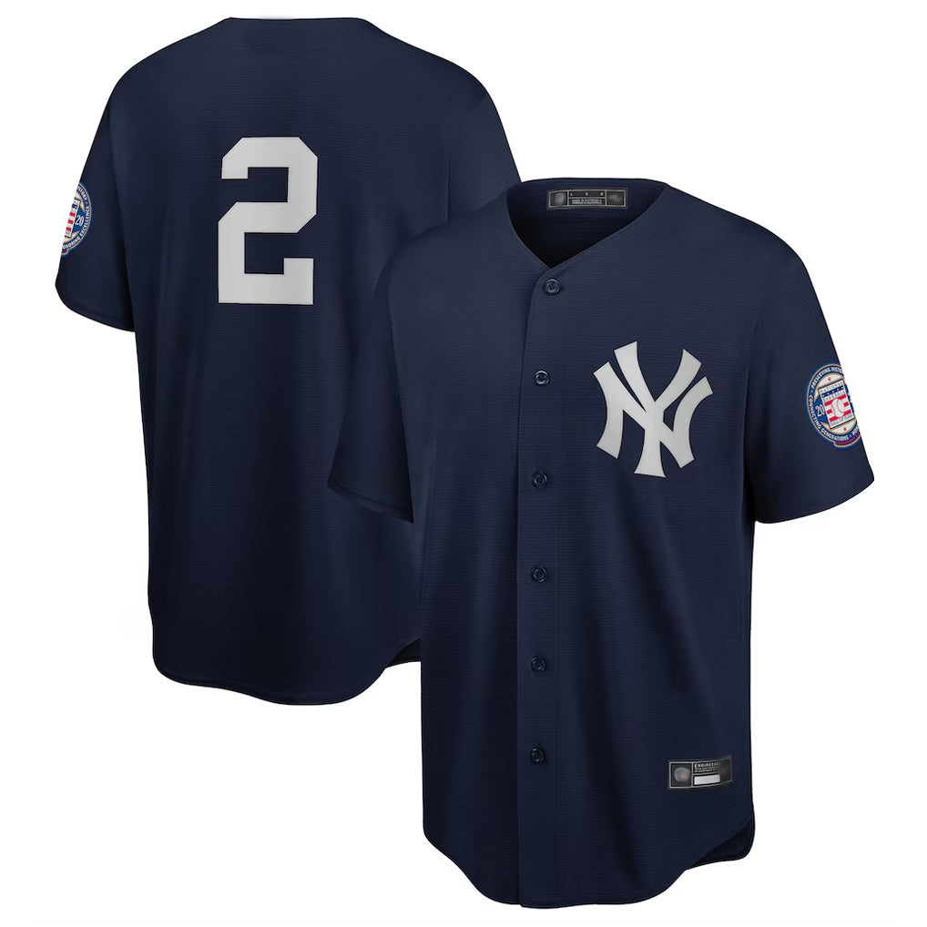 Odoa NY.Yankees #2 Derek Jeter Player Navy 2020 Hall of Fame Induction Limited Stitched Jerseys