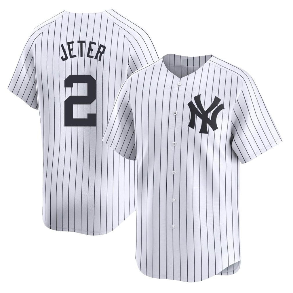 Odoa NY.Yankees #2 Derek Jeter Player White Limited Home Stitched Jerseys