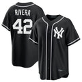 Odoa NY.Yankees #42 Mariano Rivera Player Black Out Game Home Stitched Jerseys