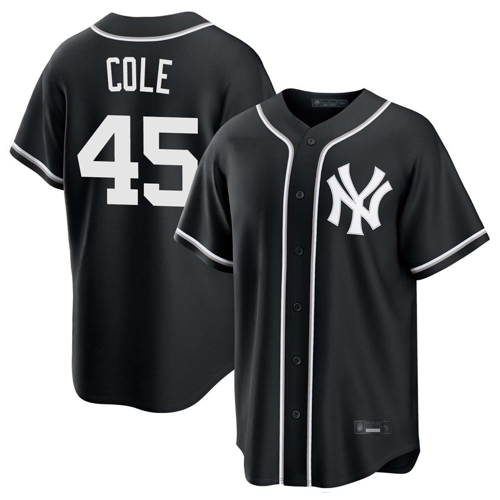 Odoa NY.Yankees #45 Gerrit Cole Player Black Out Game Home Stitched Jerseys