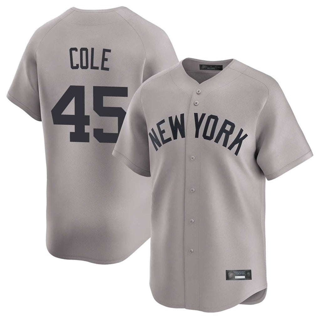 Odoa NY.Yankees #45 Gerrit Cole Player Gray Limited Home Stitched Jerseys