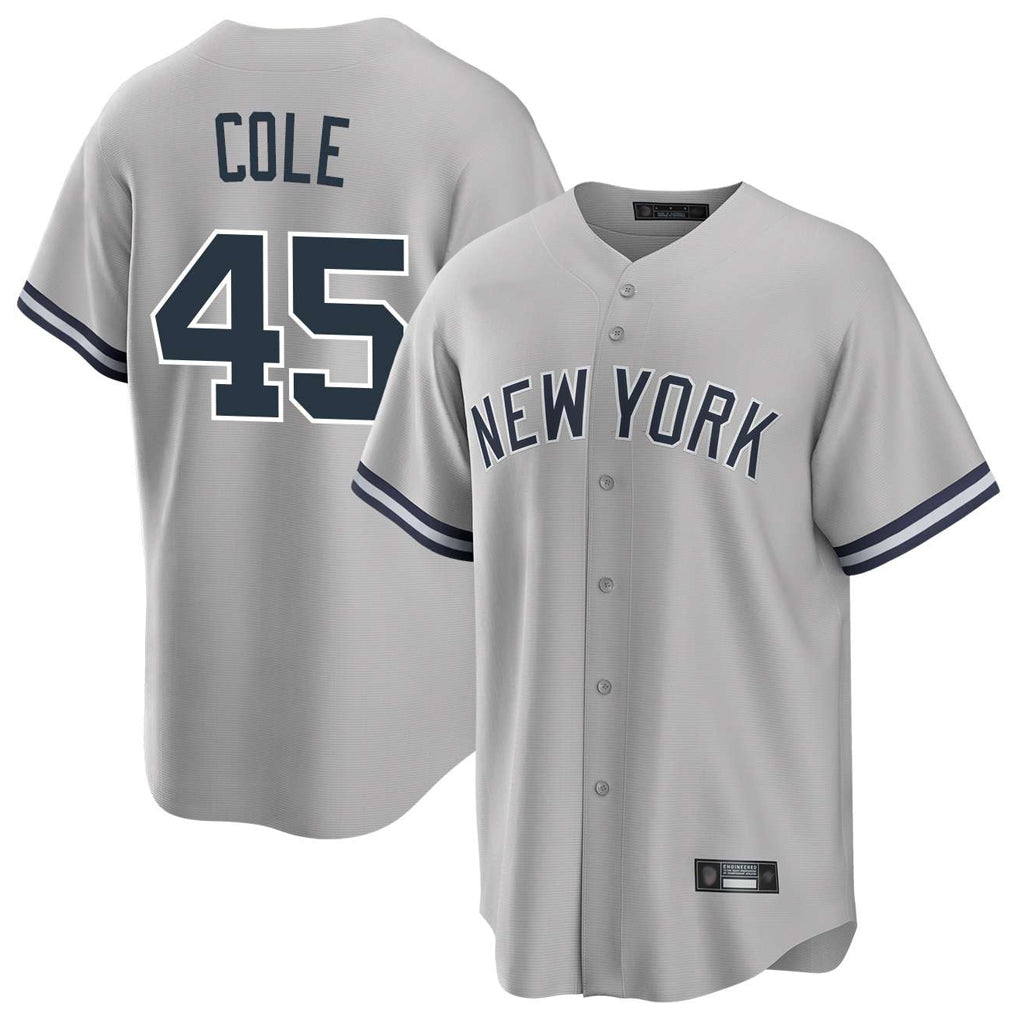 Odoa NY.Yankees #45 Gerrit Cole Player Gray Road Game Stitched Jerseys
