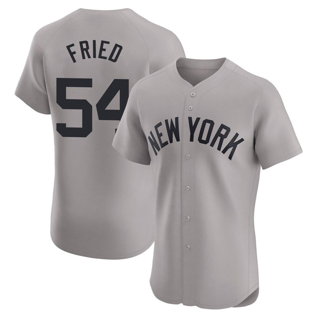 Odoa NY.Yankees #54 Max Fried Player Gray Limited Elite Home Stitched Jerseys