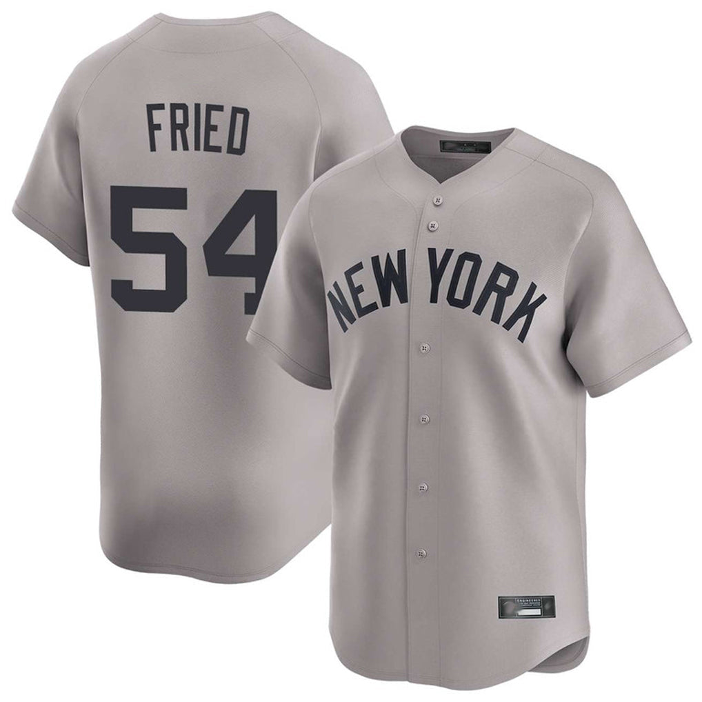 Odoa NY.Yankees #54 Max Fried Player Gray Limited Home Stitched Jerseys