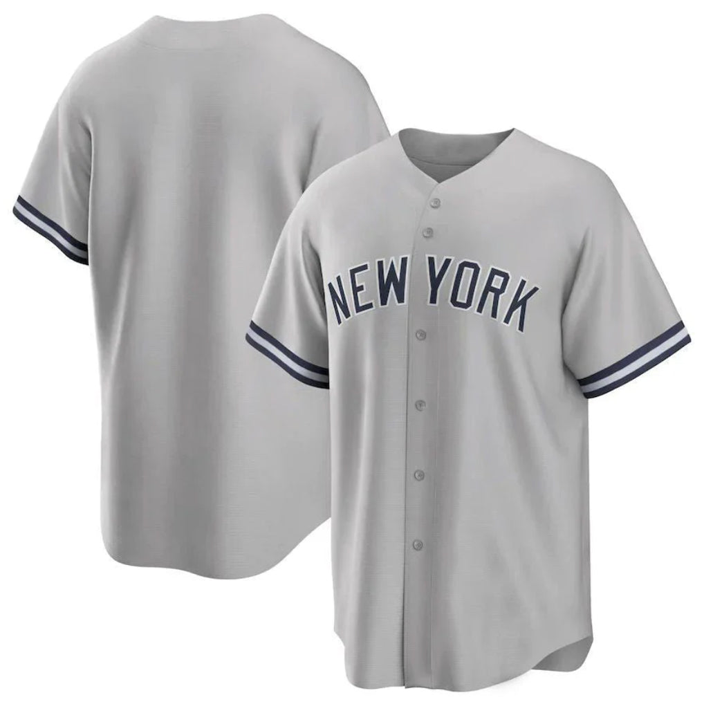 Odoa NY.Yankees Blank Player Gray Road Game Stitched Jerseys