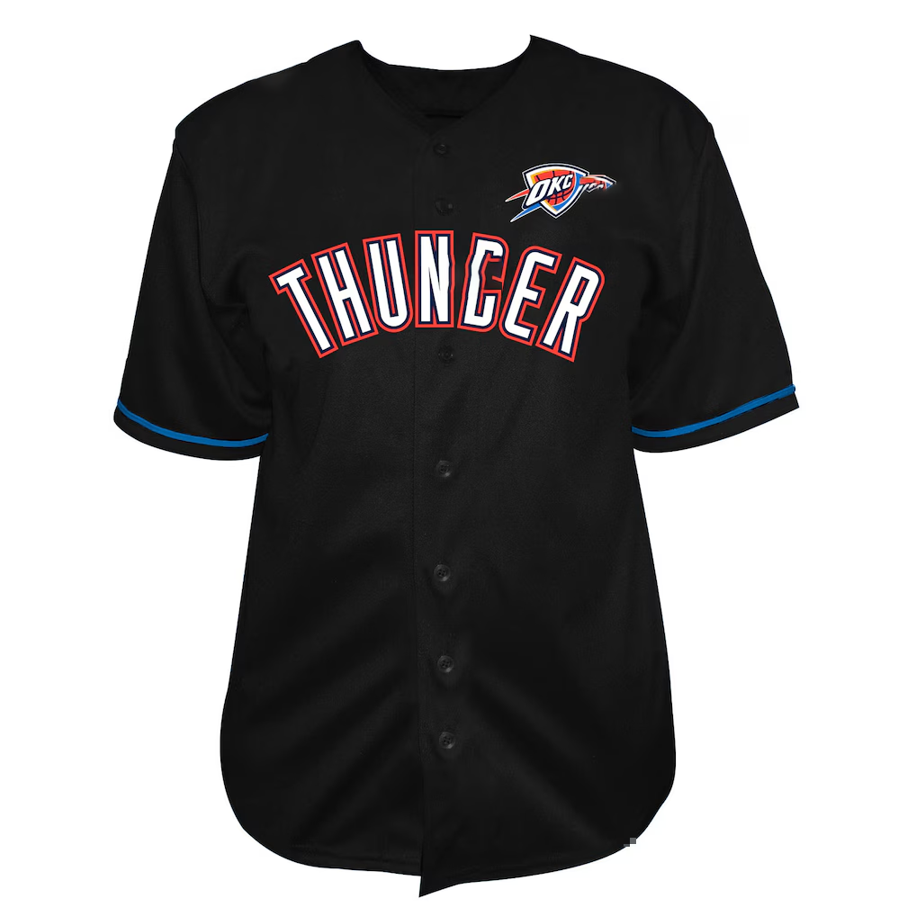 Odoa OC.Thunder Black Big & Tall Pop Full-Button Stitched Jerseys