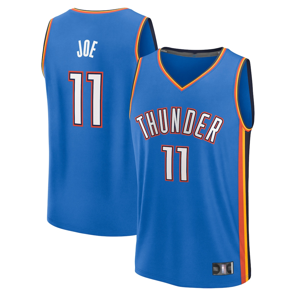 Odoa OC.Thunder #11 Isaiah Joe Blue Fast Break Replica Player Stitched Jerseys- Icon Edition