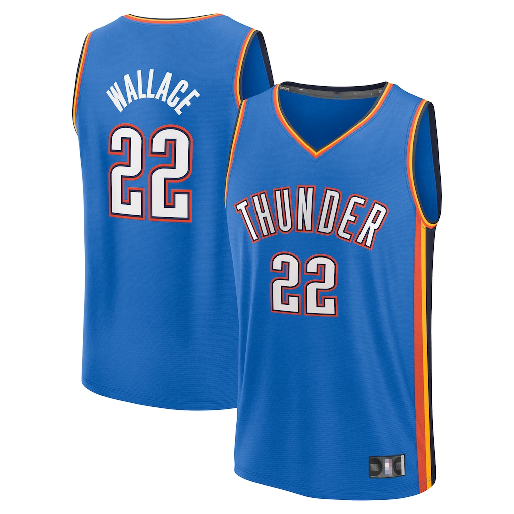 Odoa OC.Thunder #22 Cason Wallace Blue Fast Break Replica Player Stitched Jerseys - Icon Edition