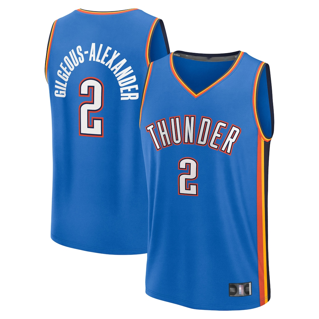 Odoa OC.Thunder #2 Shai Gilgeous-Alexander Blue Fast Break Replica Player Stitched Stitched Jerseys-Icon Edition