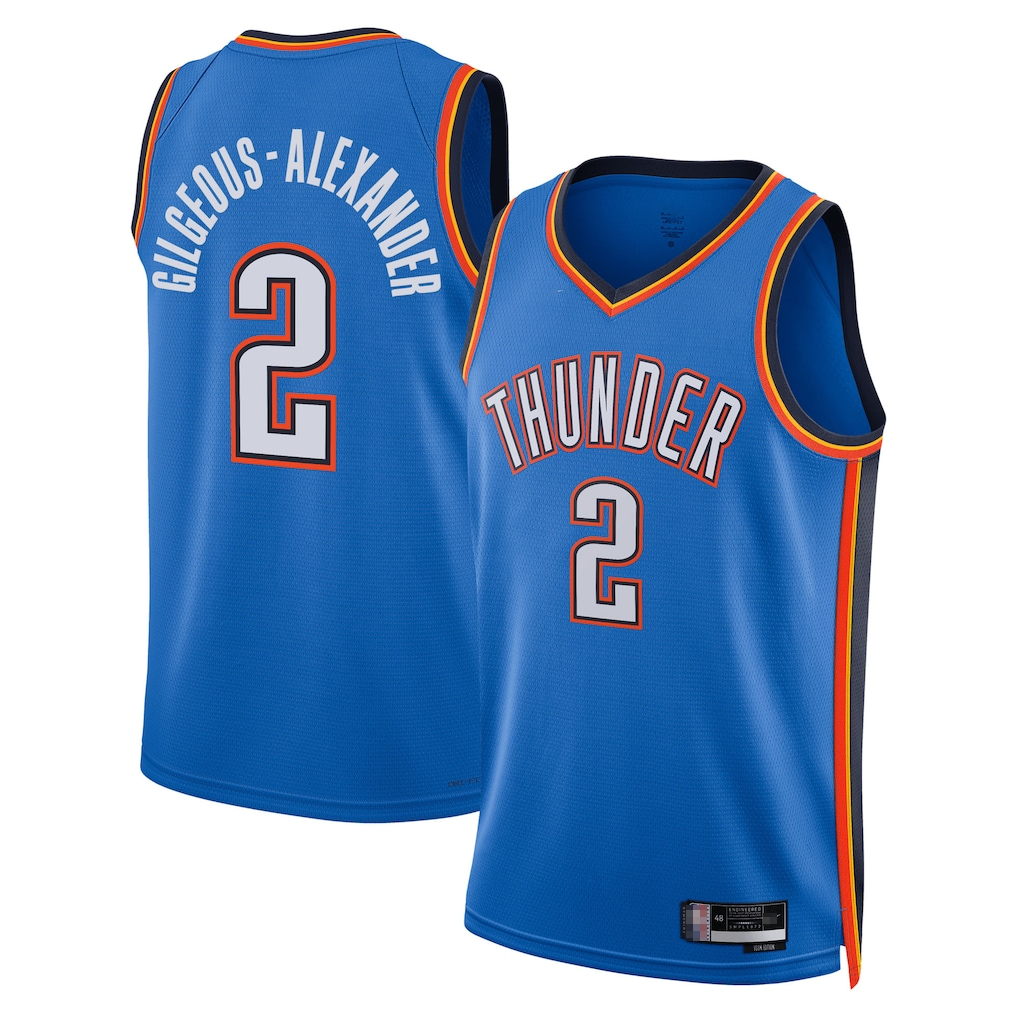 Odoa OC.Thunder #2 Shai Gilgeous-Alexander Blue Swingman Stitched Jerseys- Icon Edition